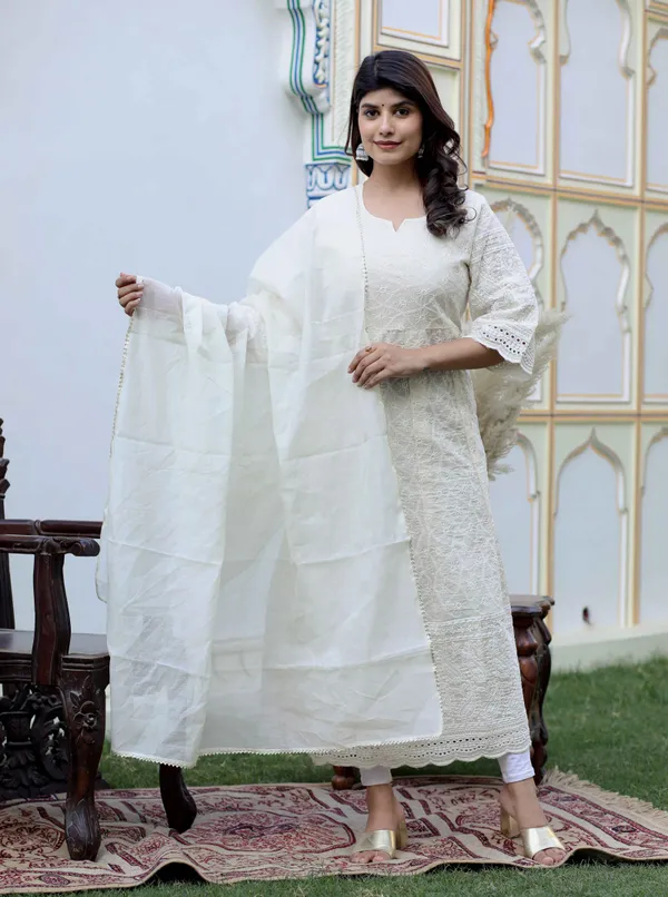 Women's_Beige_Embroidered_Chikankari_Kurta_&_Dupatta_-_Doriyan