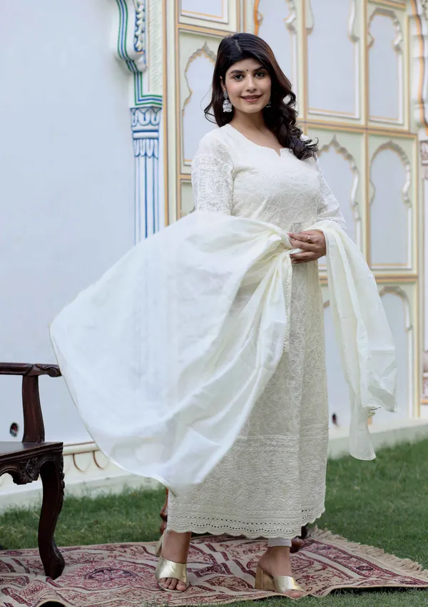 Women's_Beige_Embroidered_Chikankari_Kurta_&_Dupatta_-_Doriyan