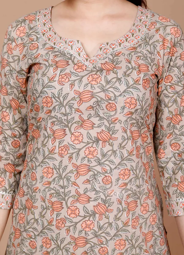 Women'S_Brown_Pure_Cotton_Printed_Straight_Kurta_And_Palazzo_-_Doriyan