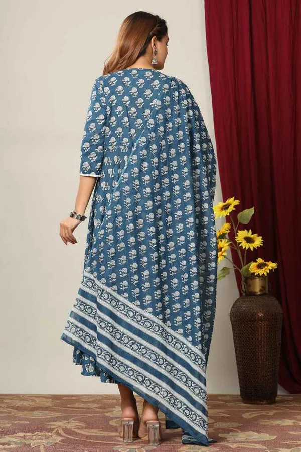 Women's_Blue_Floral_Printed_Anarkali_Kurta_With_Dupatta_-_Doriyan