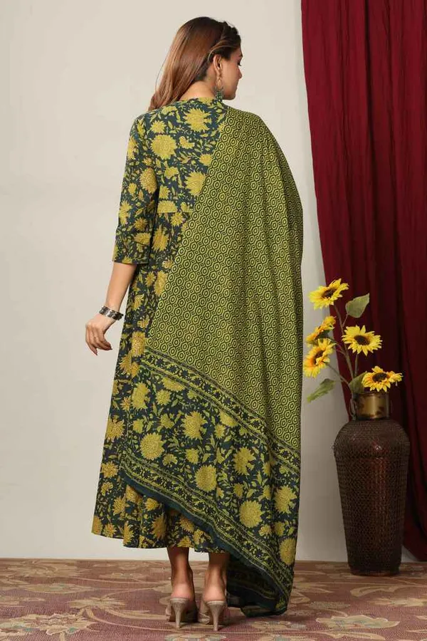 Women's_Floral_Printed_Cotton_Collar-Neck_Anarkali_Kurta_With_Dupatta_-_Doriyan