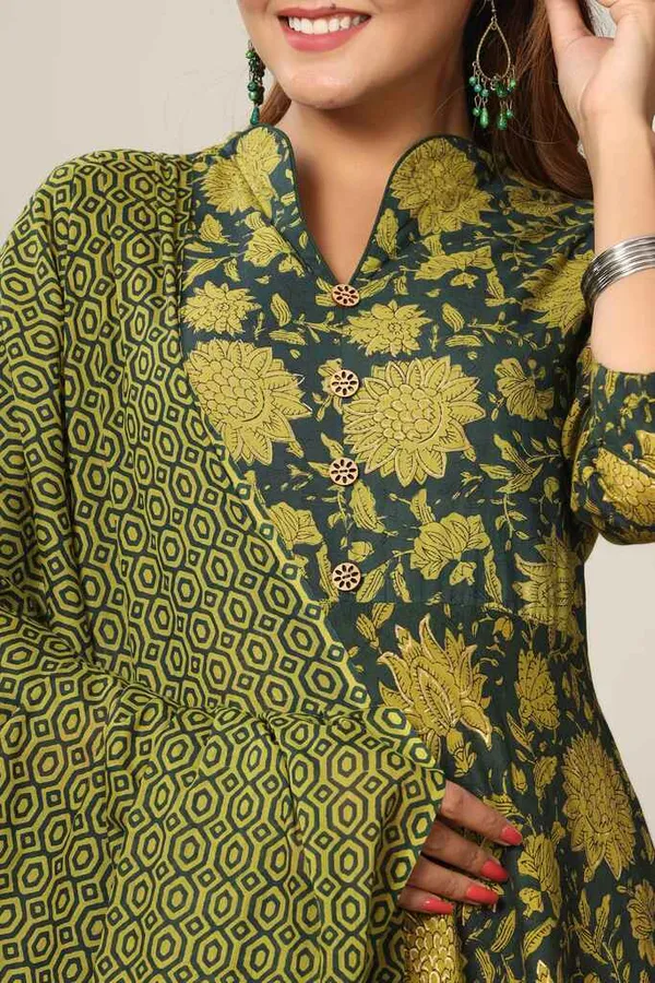 Women's_Floral_Printed_Cotton_Collar-Neck_Anarkali_Kurta_With_Dupatta_-_Doriyan