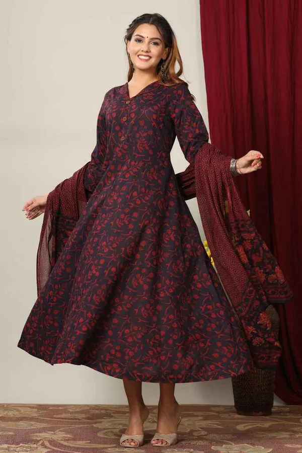 Women's_Maroon_Printed_Cotton_Anarkali_Kurta_&_Dupatta_-_Doriyan