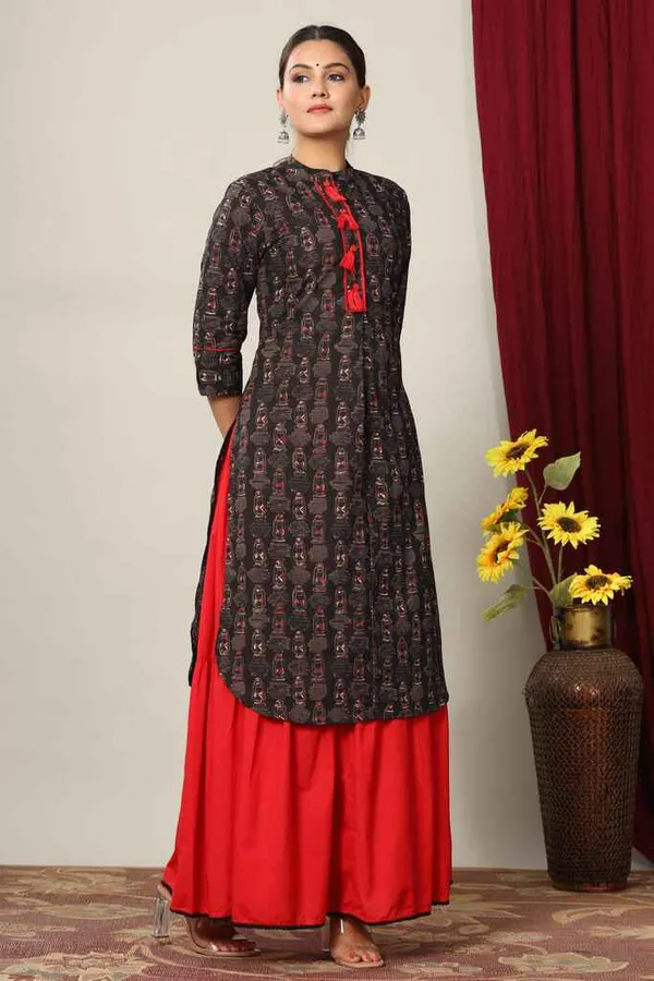 Women's_Pure_Cotton_Printed_Straight_Kurta_And_Skirt_-_Doriyan