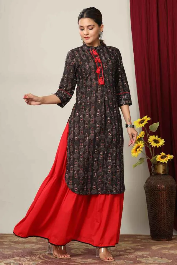 Women's_Pure_Cotton_Printed_Straight_Kurta_And_Skirt_-_Doriyan