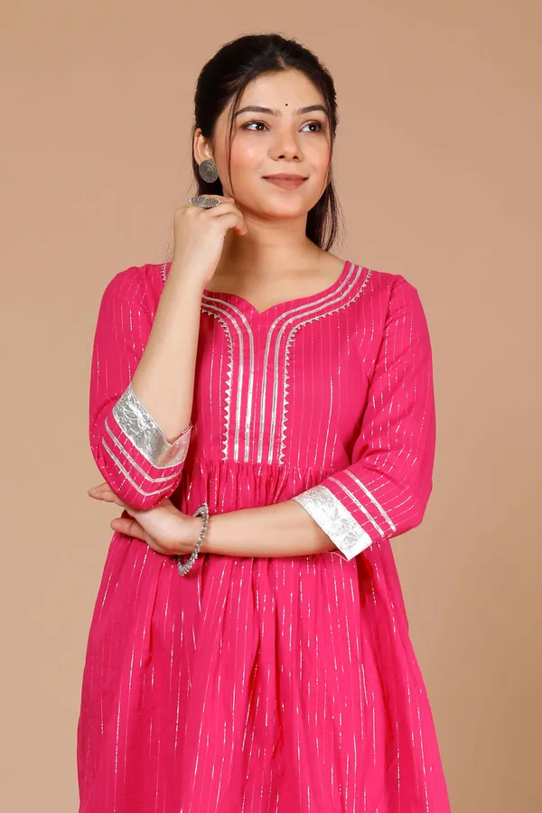 Women's_Pink_Printed_A-Line_Gotta_Patti_Lurex_Cotton_Kurti_With_Sharara_-_Doriyan