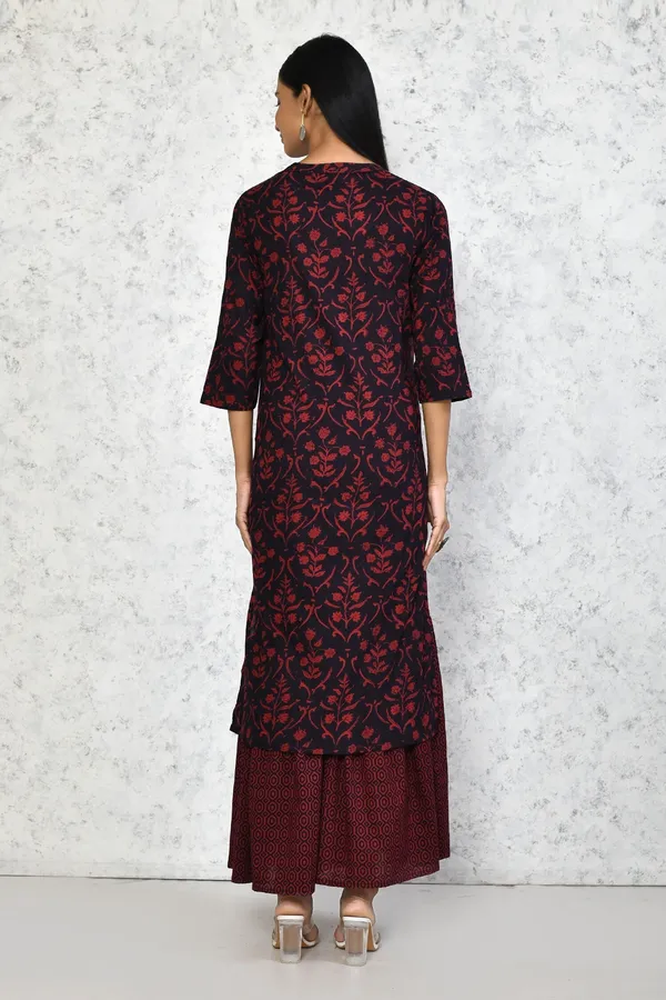 Women's_Cotton_Floral_Print_Straight_Kurta_Sharara_Set_-_Doriyan
