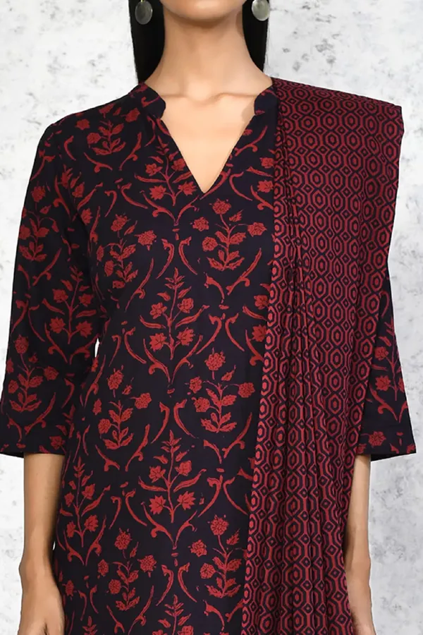 Women's_Cotton_Floral_Print_Straight_Kurta_Sharara_And_Dupatta_Set_-_Doriyan
