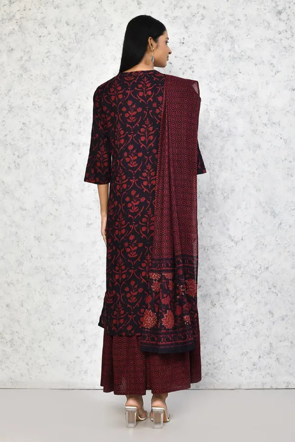 Women's_Cotton_Floral_Print_Straight_Kurta_Sharara_And_Dupatta_Set_-_Doriyan