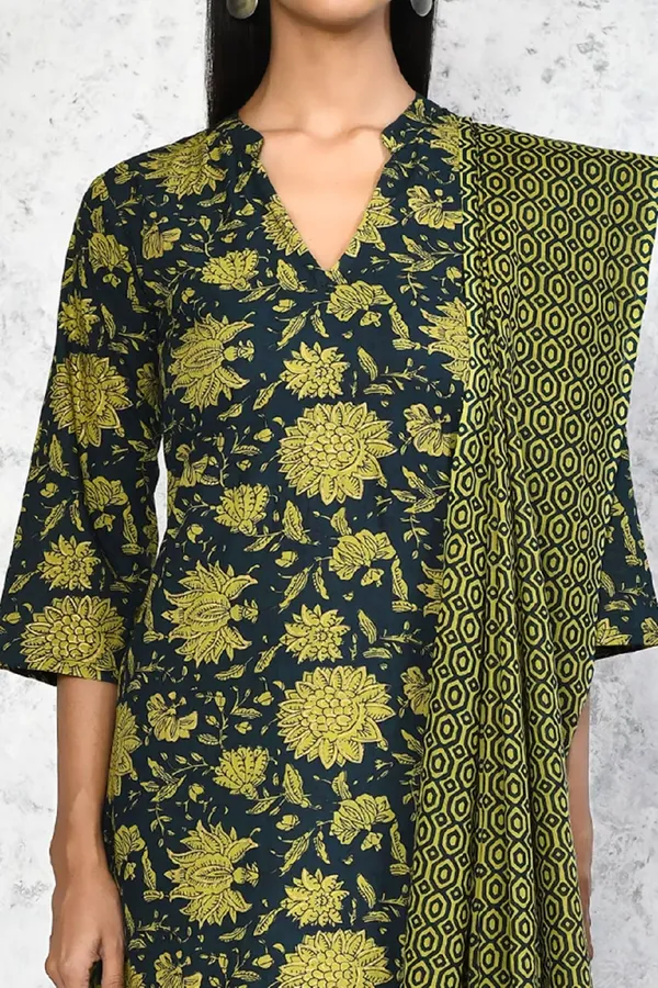 Women's_Cotton_Floral_Straight_Kurta_&_Sharara_With_Dupatta_Set_-_Doriyan