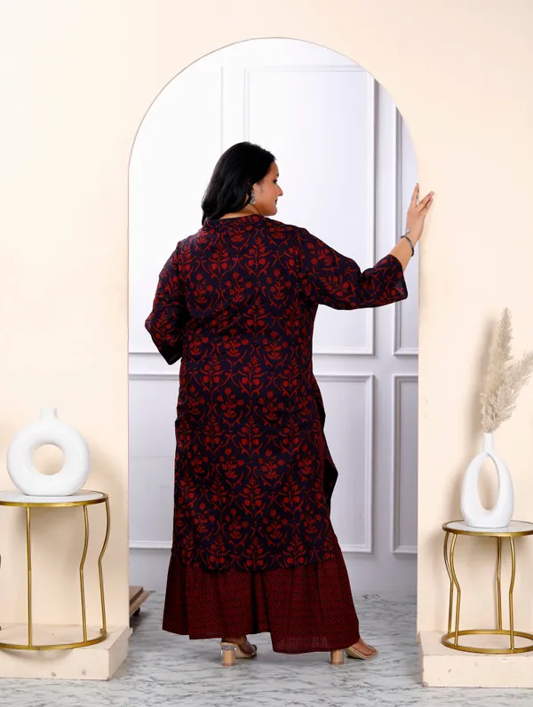 Women's_Plus_Size_Cotton_Floral_Printed_Straight_Kurta_Sharara_And_Dupatta_Set_-_Doriyan