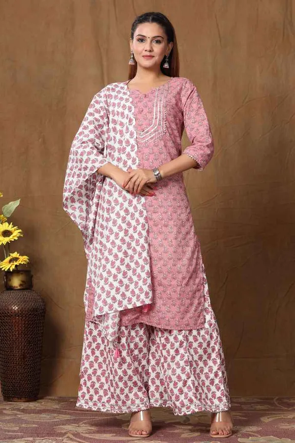 Women's_Cotton_Kurta_With_Palazzo_&_Dupatta_Set_-_Excess