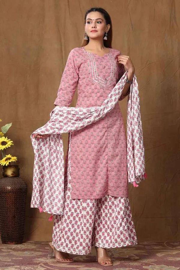 Women's_Cotton_Kurta_With_Palazzo_&_Dupatta_Set_-_Excess