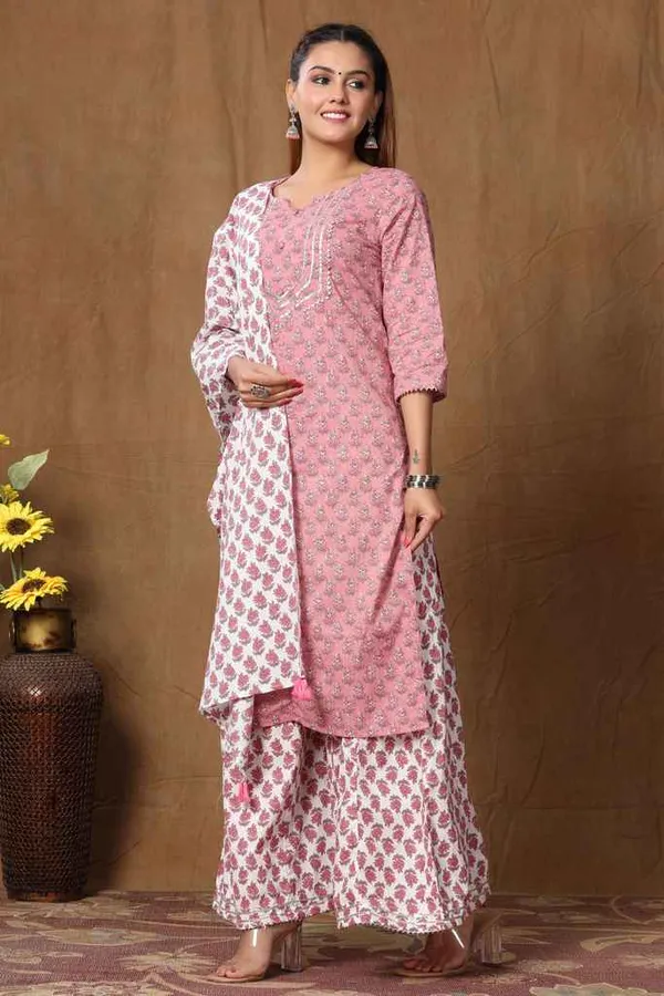 Women's_Cotton_Kurta_With_Palazzo_&_Dupatta_Set_-_Excess