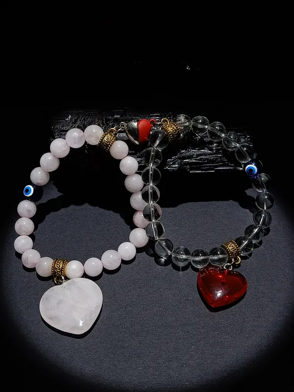 Couple_Love_Attraction,_Sphatik_&_Rose_Quads__Bracelets_(Active_Heart_Chakra)