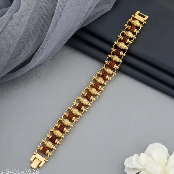 Gold_Plated_Golden_Beads_Modern_Rudraksha_Bracelet