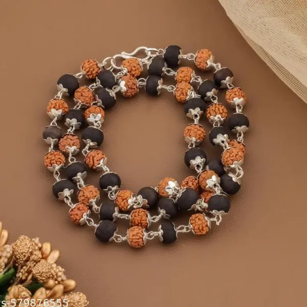 Karungali_&_Rudraksh_combination_silver_plated_mala