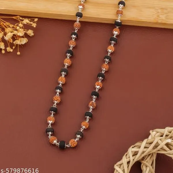 Karungali_&_Rudraksh_combination_silver_plated_mala
