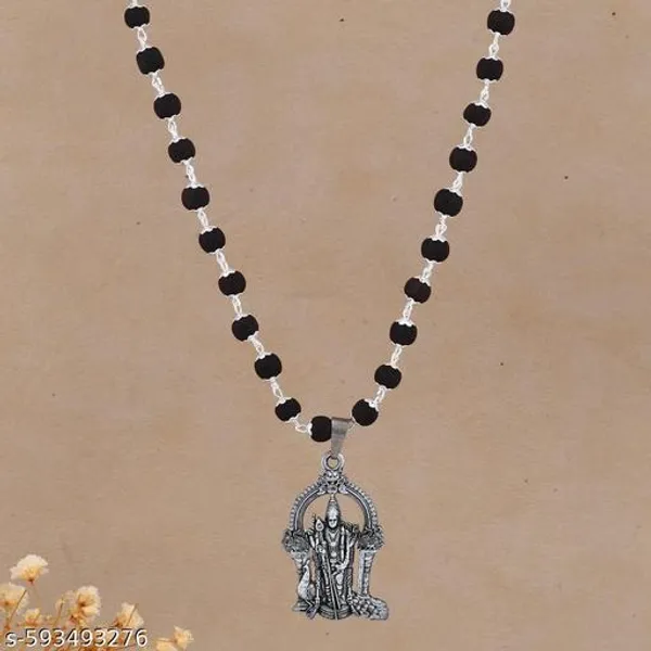 Murgan_locket_with_silver_plated_karungali_mala