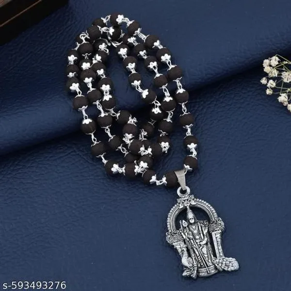 Murgan_locket_with_silver_plated_karungali_mala