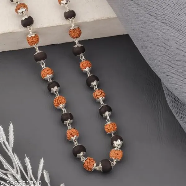 Karungali_&_Rudrash_combination_silver_plated_mala