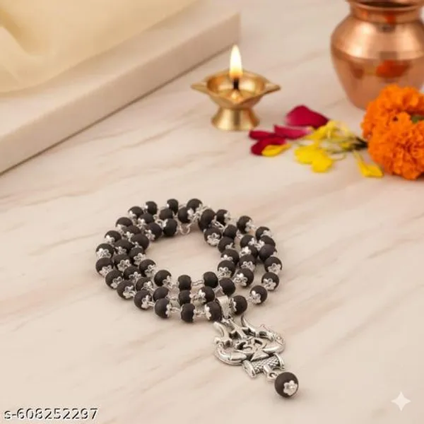 Original_Ebony_wood_Karungali_Trisul_Locket_with_malai