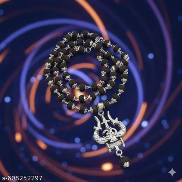 Original_Ebony_wood_Karungali_Trisul_Locket_with_malai
