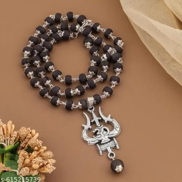 Original_Authentic_karungali_silver_plated_malai_with_om_Trisul_Locket