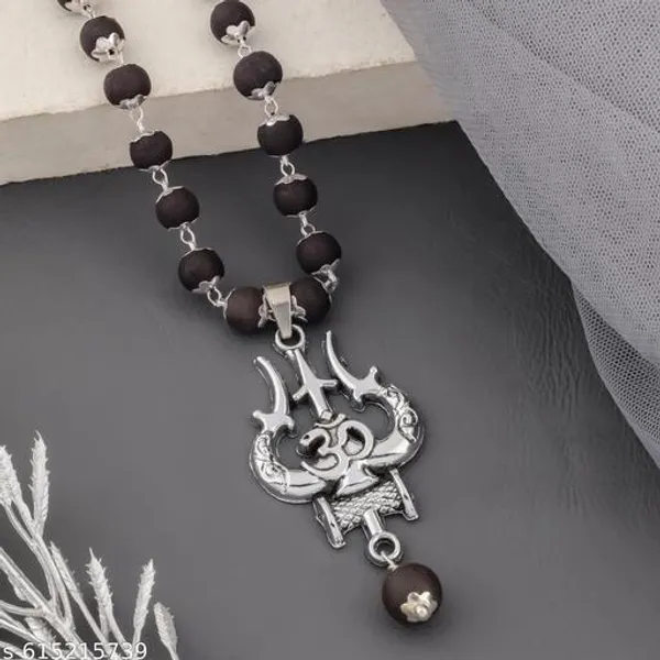 Original_Authentic_karungali_silver_plated_malai_with_om_Trisul_Locket