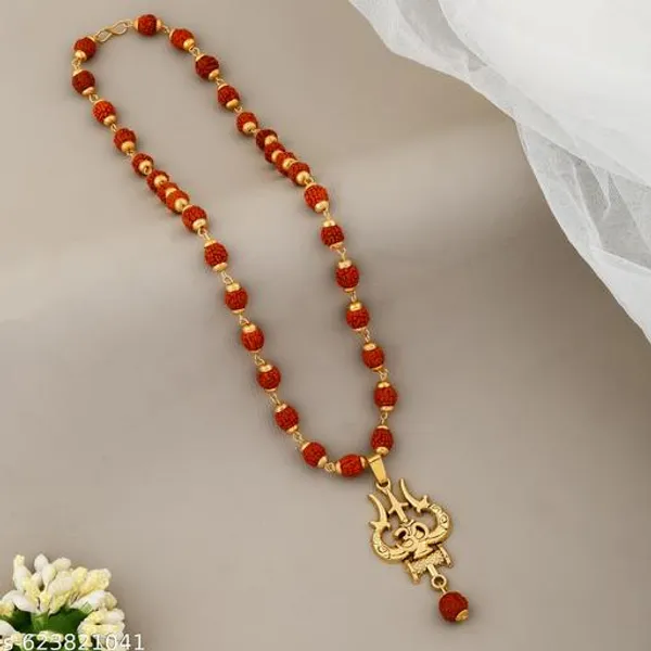 Five_Face_original_Rudraksh_gold_plated_mala_with_Om_Trisul_in_men_fashion_authentic_Rudraksha