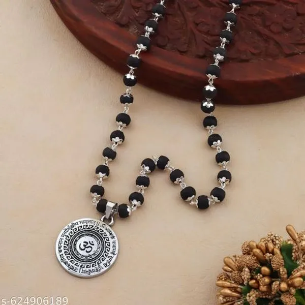 Original_karungali_silver_plated_mala_with_Om_mrityunjay_locket_8_mm_54_Beads_premium_Quality_men_&_women