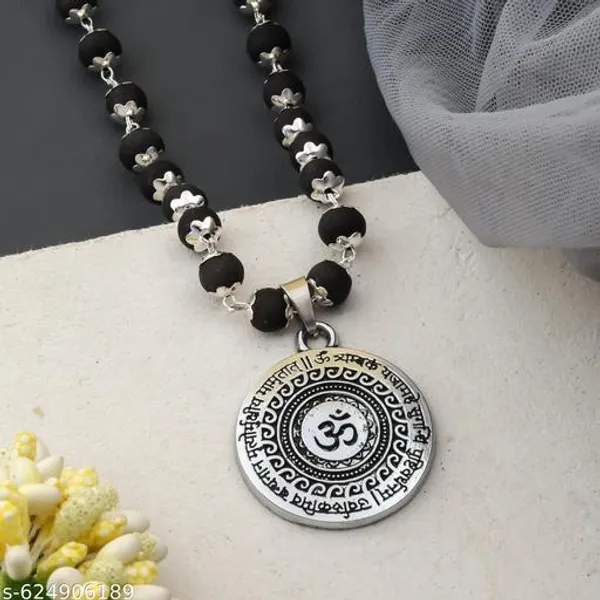 Original_karungali_silver_plated_mala_with_Om_mrityunjay_locket_8_mm_54_Beads_premium_Quality_men_&_women