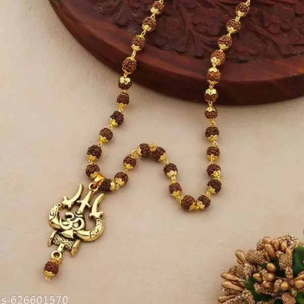 Orignal_Five_Face_Rudraksh_Gold_plated_mala_with_Om_Trisul_Locket_premium_Quality