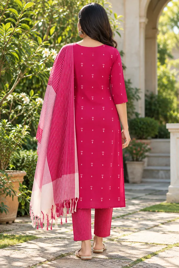 Women’s_South_Cotton_Butta_Kurta_Pant_Dupatta_Set