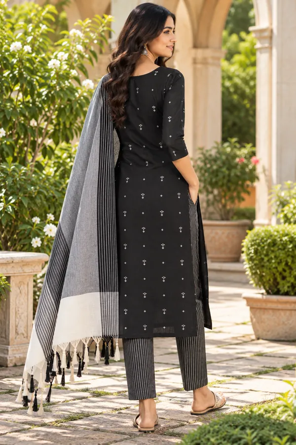 Women’s_South_Cotton_Butta_Kurta_Pant_Dupatta_Set