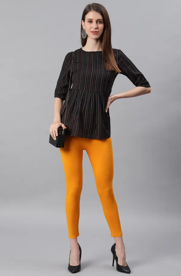 Black_and_Mustard_Rayon_Blend_Leggings_With_Elasticated_Waist_For_Women_Combo_Set_(Pack_Of_2)