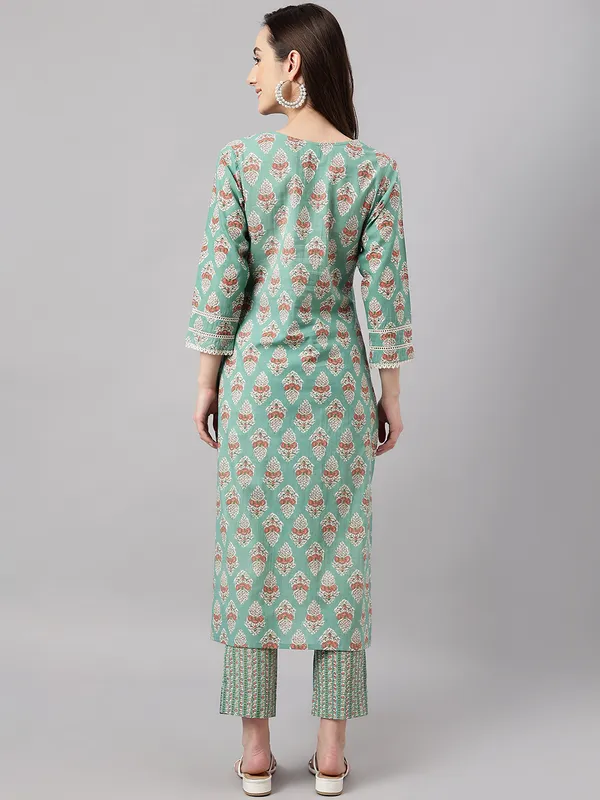 Mint_Green_Cotton_Floral_Print_Kurta_With_Pant_For_Women