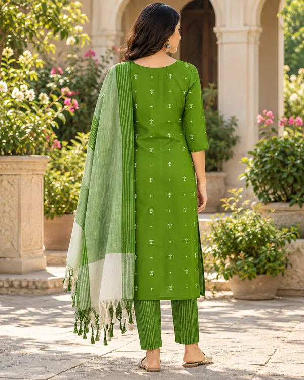 Women’s_South_Cotton_Butta_Kurta_Pant_Dupatta_Set