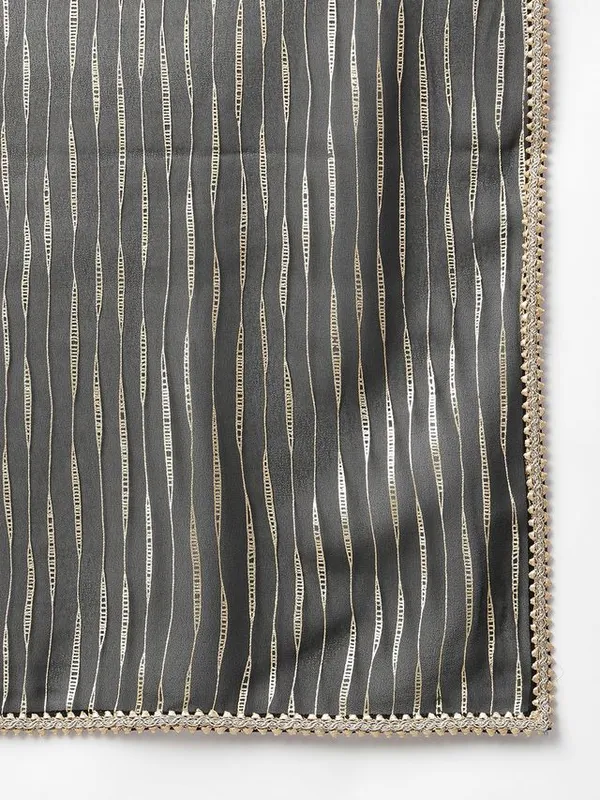 Black_Georgette_Solid_Kurta_with_and_Dupatta