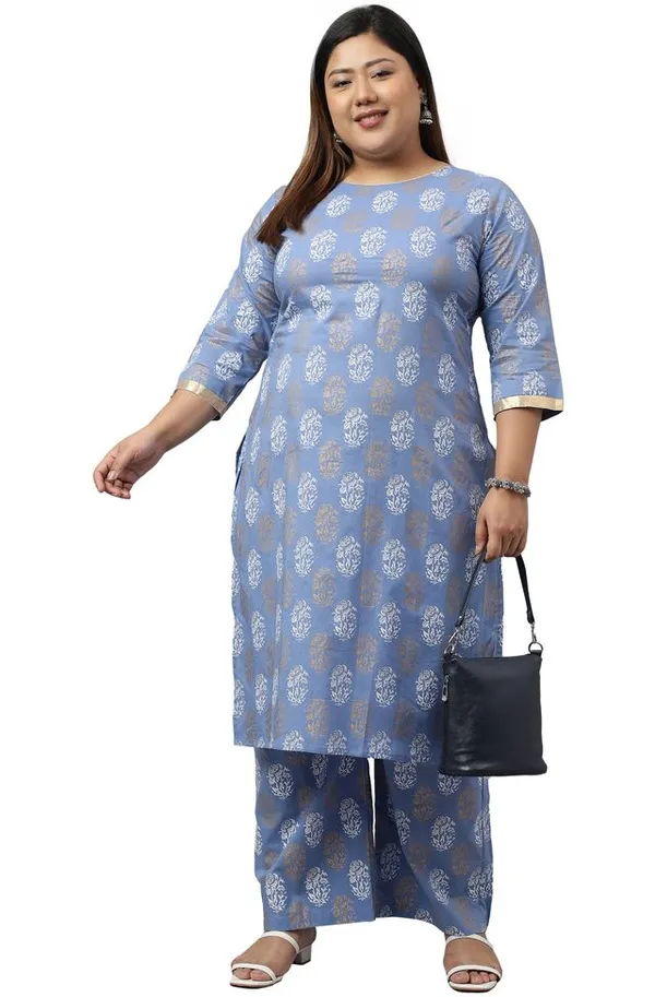 Blue_Cotton_Foil_Printed_Kurta_with_Palazzo