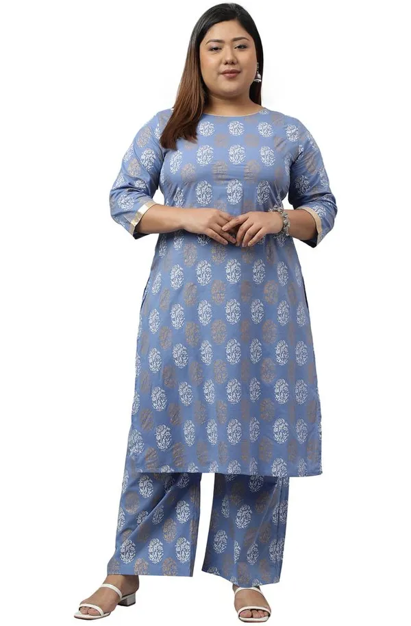 Blue_Cotton_Foil_Printed_Kurta_with_Palazzo