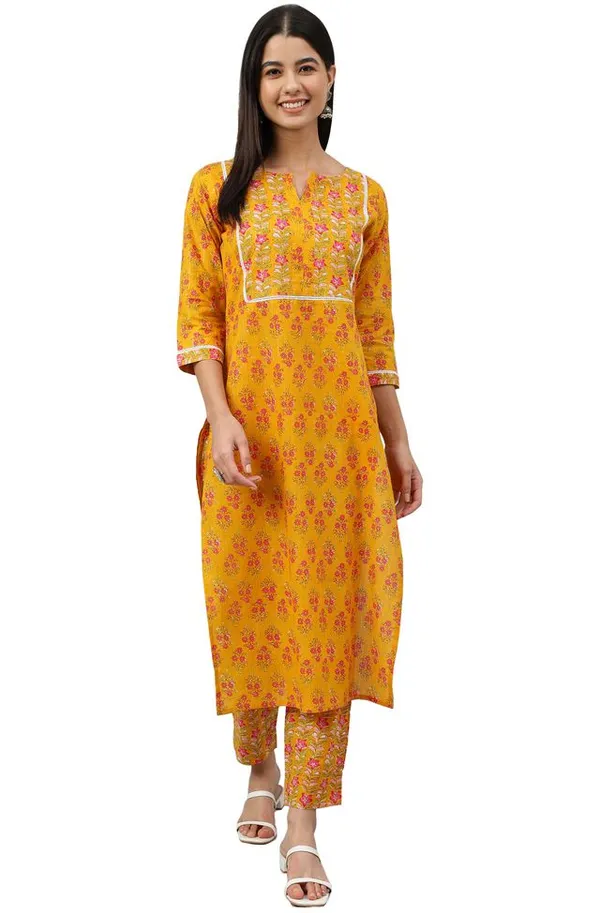 Cotton_Floral_Print_Straight_Kurta_With_Pant
