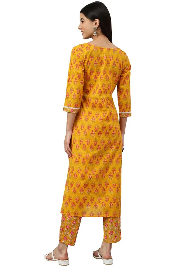 Cotton_Floral_Print_Straight_Kurta_With_Pant