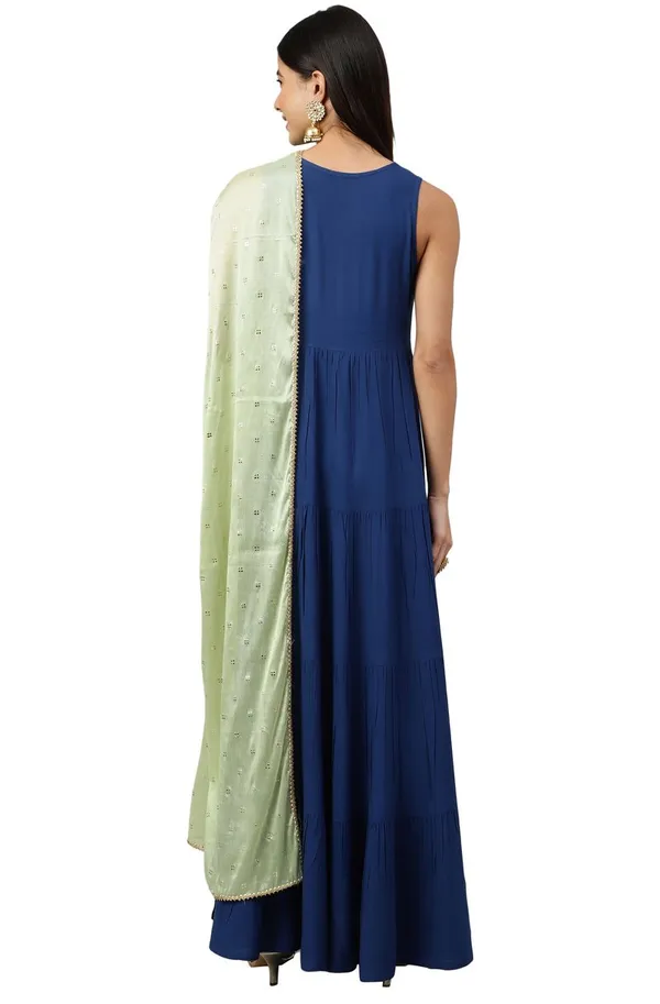 Dark_Blue_Rayon_Solid_Kurta_with_Dupatta