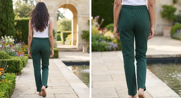 FOLLOWMI_Women's_Pine_Green_Straight_Fit_Cotton_Pants_with_Elastic_Waist_&_Side_Pockets