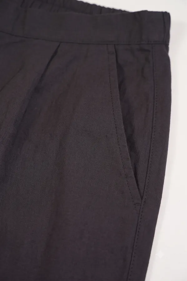 FOLLOWMI_Women's_Solid_Black_Straight_Fit_Cotton_Pants_with_Elastic_Waist_&_Side_Pockets