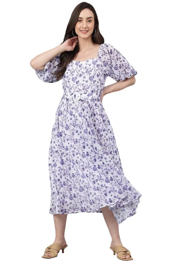 Georgette_Floral_Print_Flared_Western_Dress