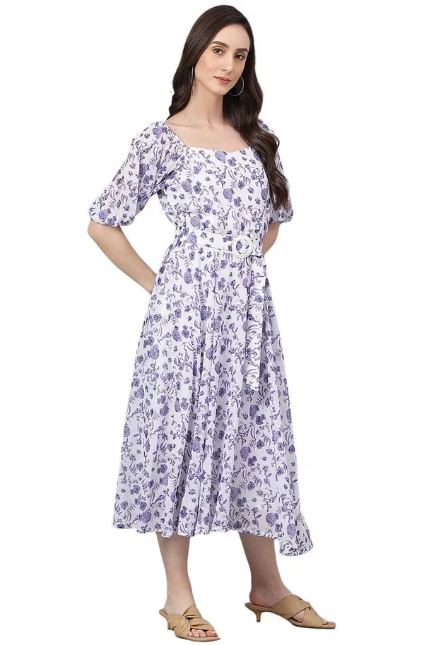 Georgette_Floral_Print_Flared_Western_Dress