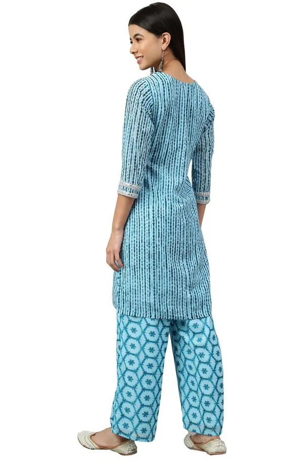 Georgette_Shibori_Print_Straight_Kurta_With_Palazzo