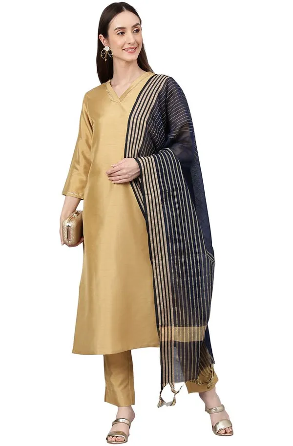 Gold_Crepe_Silk_Solid_Kurta_with_Pant_and_Dupatta